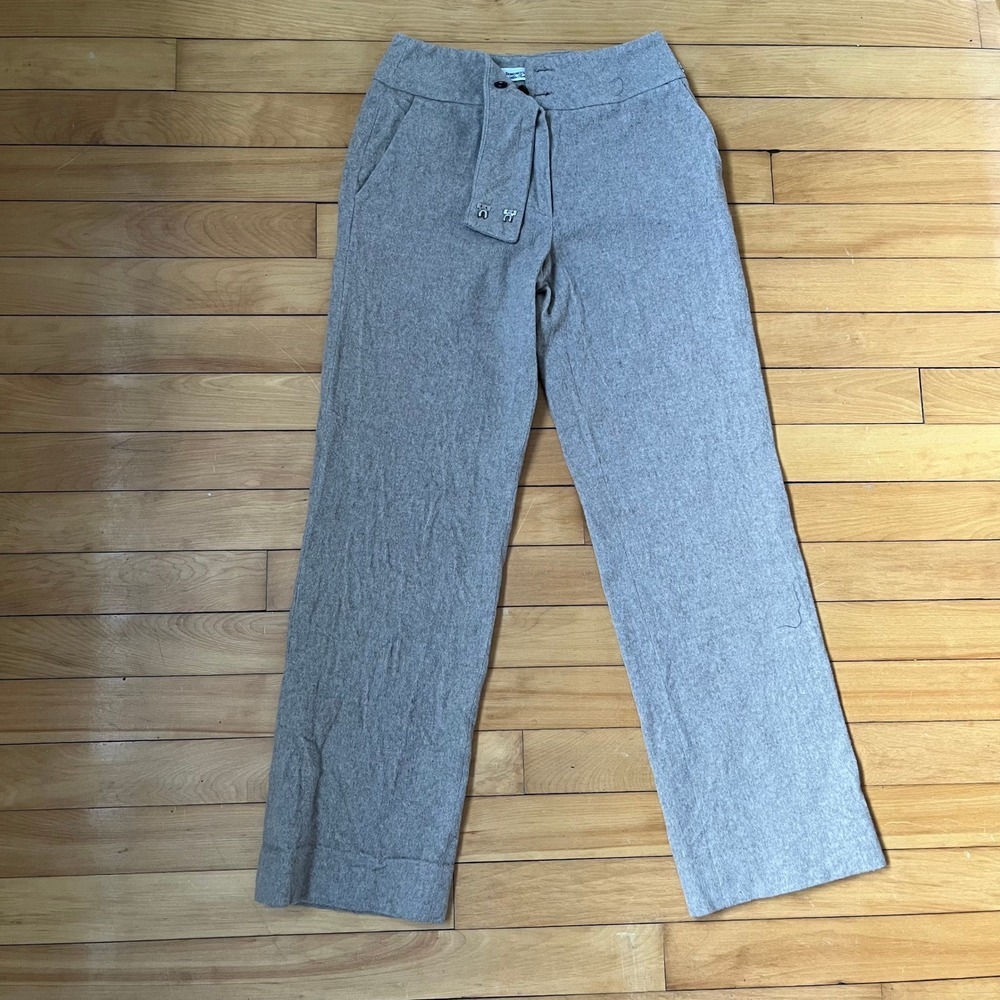 Domenico Vacca Alta Sartoria Grey Wool Wide Leg Trousers Italian 24 Waist